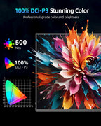 UPERFECT 18" QLED Portable Monitor  2K 2560×1600  144Hz Gaming Display  500 Nits Brightness  FreeSync HDR  100% DCI-P3  Ultra-Slim USB-C/HDMI Monitor for Laptop MacBook Phone Game Console  VESA Mount