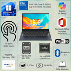 Lenovo IdeaPad Business Laptop  15.6" FHD Touchscreen Display  Intel 13th 10-Core i5 CPU (Up to 4.6 GHz)  16GB RAM  512B SSD  Copilot AI Ready  Wi-Fi 6  Windows 11 Pro with Microsoft Office  WOWPC USB