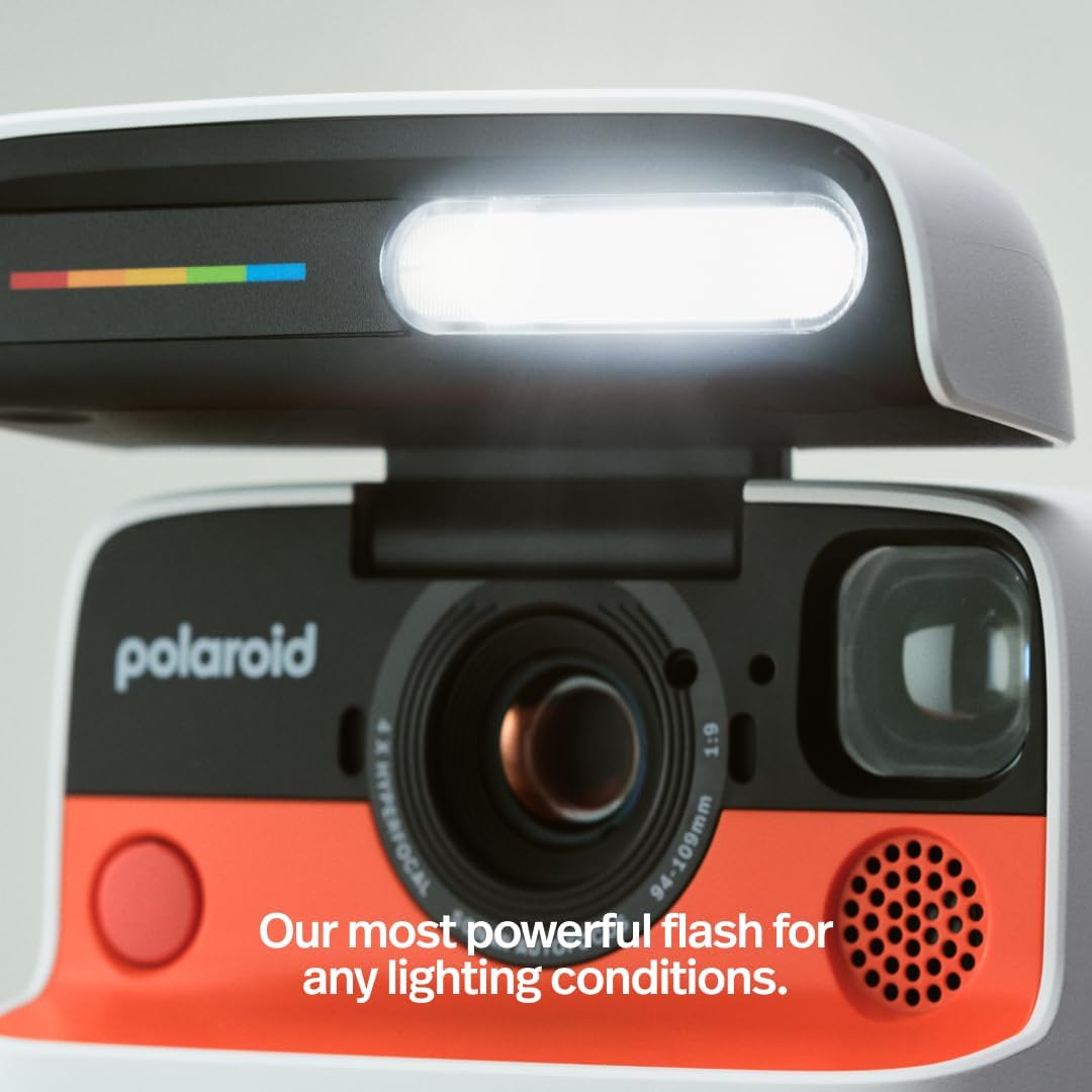 Polaroid Flip Instant Camera + Color Film Bundle (16 Photos Included) - Black (6565) - Hyperfocal 4-Lens System  Sonar autofocus  and Sence Analysis with Bluetooth paired Companion app