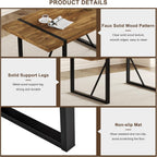 Dining Table Set for 6, Modern 71'' Dark Wood Dining Table and Fabric Dining Chairs Set of 6,Table and Chairs Set of 6,Ideal for Kitchen Dining Room