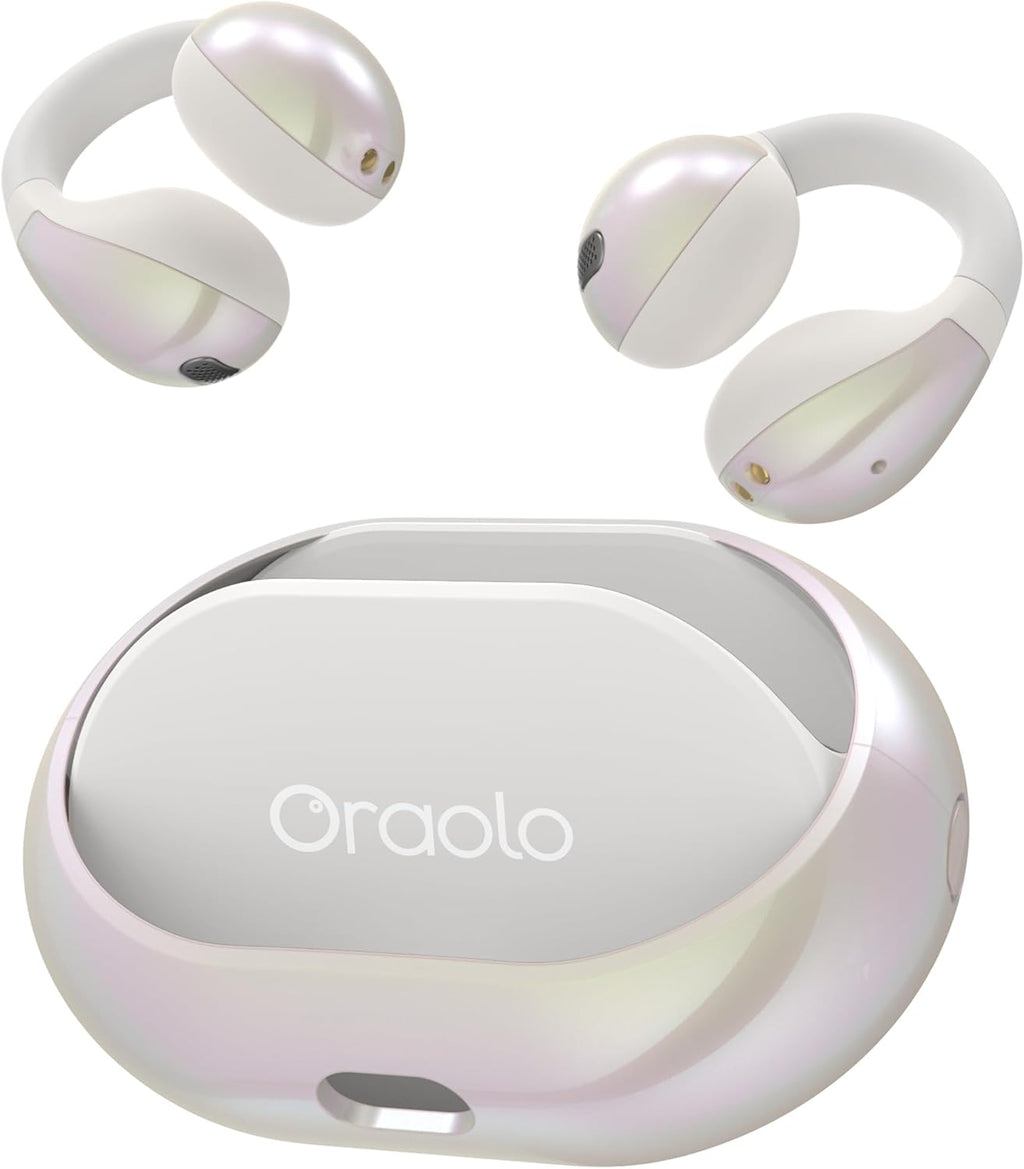 Oraolo Open Ear AC600 Headphones  Bluetooth 6.0 Wireless Earbuds with HiFi Stereo  Clip-On Earbuds with ENC Clear Call  24H Playtime  Touch Control  IPX6 Waterproof Wireless Headphones for Outdoor