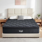 WEUP King Size Mattress, 12 Inch Hybrid Memory Foam Mattress in a Box, Individual Pocket Springs for Pressure Relief, Motion Isolation, Medium Firm Feel, CertiPUR-US Certified（Gray）