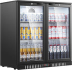 BODEGACOOLER Back Bar Cooler With 2 Glass Doors,7.4 Cu.Ft Commercial Counter Height Beverage Refrigerator,Display Bar Fridge with LED Lighting,21 inch Beverage Cooler for Store,Lobby,Restaurant,Clubs