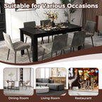 COSTWAY Rectangular Dining Table for 4-6 People, 63' Farmhouse Dinette with Large Computer Workstation, Modern Kitchen Table for Apartment, Living Room, Restaurant (Black)