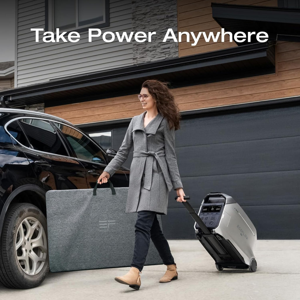 EF ECOFLOW Power Station 4096Wh DELTA Pro 3 with 4X125W Solar Panels  25% High-Efficiency  4000W Portable Power Station  AC + Solar Fast Dual Charging For Camping RV