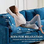 SoarFlash Chenille 77.95" Sectional Sofa, Comfy L Shaped Modular Coush Sofa with Ottoman, Modern 2 Seat Couch Deep Seat Sofa Set for Living Room,Blue