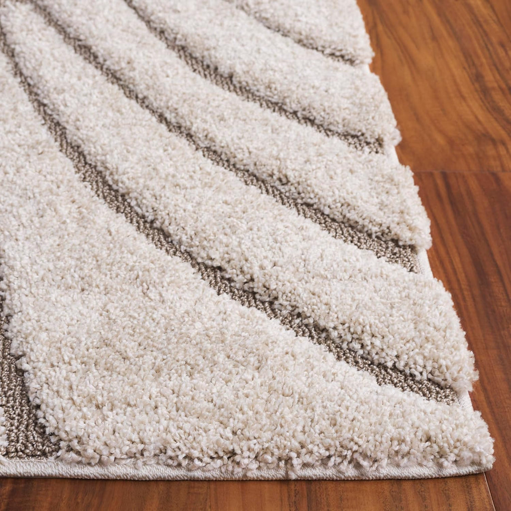 SAFAVIEH Florida Shag Collection Area Rug - 9'6" x 13', Cream & Beige, Non-Shedding & Easy Care, 1.2-inch Thick Ideal for High Traffic Areas in Living Room, Bedroom (SG471-1113)