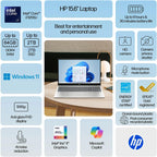 HP New 2026 Edition Core i7 15.6" Laptop | Intel High-Performance Core i7-1255U up to 4.7GHz | 24GB RAM - 512GB PCIe SSD | Webcam | FHD | Long Battery Life | Windows 11 | Business & Academic