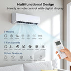 COSTWAY 11500 BTU Mini Split Air Conditioner, 115V 17 SEER2 Wifi Enabled Inverter Air Conditioner & Heater Pump System Cools Up to 750 Sq. Ft, Compatible with Alexa, w/Installation Kit