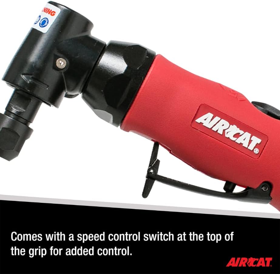 AIRCAT Pneumatic Tools 6280 .75 HP Angle Die Grinder with Spindle Lock 18,000 RPM