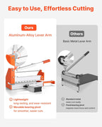 VEVOR 12 inch Vinyl Floor Cutter, 12mm Thick Laminate Flooring Cutter with Upgraded Labor-Saving Aluminum-Alloy Lever, Telescoping Support Plate, Cuts Certain Engineered Wood, LVT, VCT, SPC, LVP, WPC