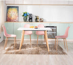 FurnitureR 47-Inch Dining Table for 4-6 People, Modern Rectangular Table with Solid Wood Legs, Multi-Purpose Space-Saving for Kitchen, Dining, Small Places, White