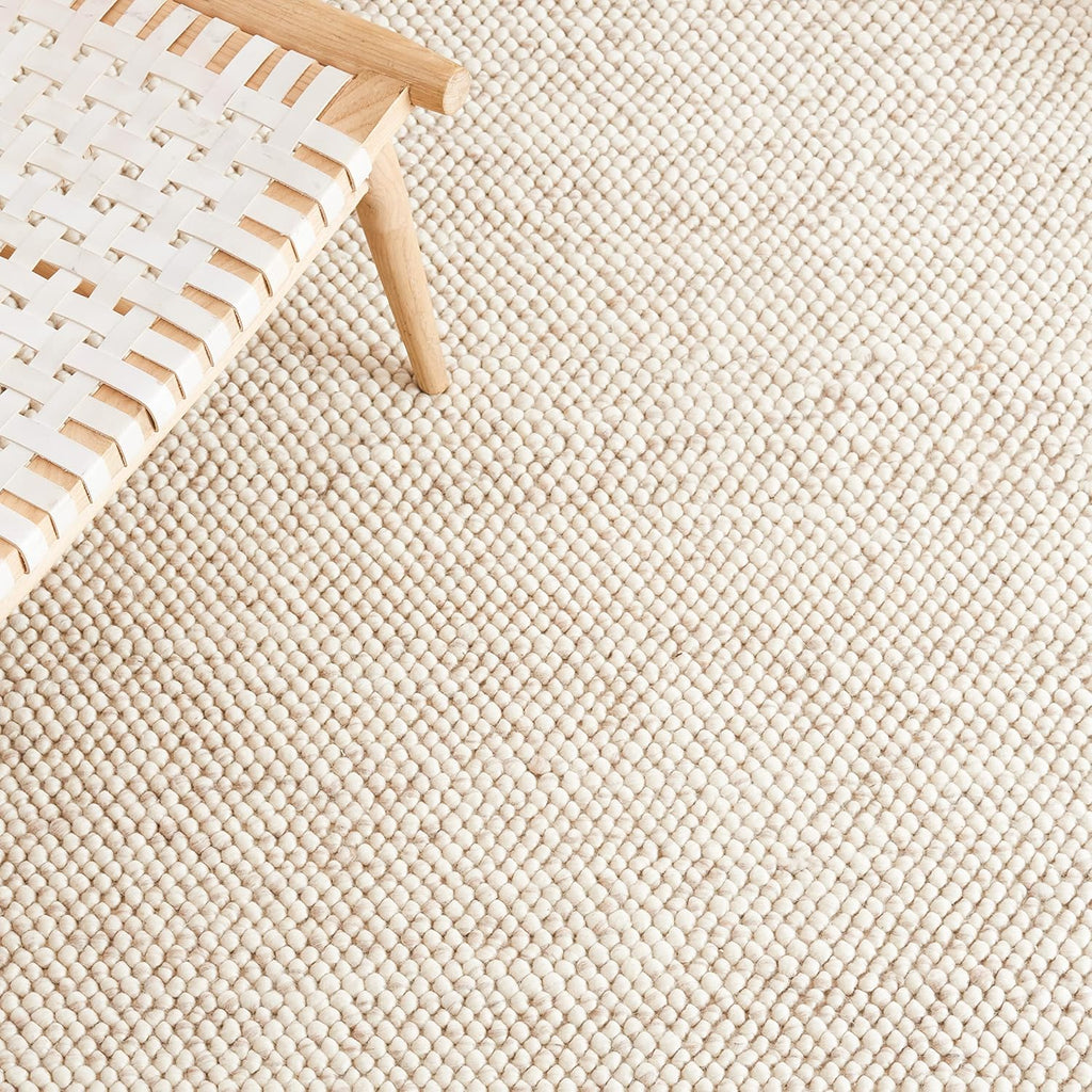 SAFAVIEH Area Rug 8x10 - Natura Collection - Large - Beige & Ivory, Handmade Wool Blend, Textured Design, Ideal for Living Room, Bedroom, Dining Space (NAT425B)