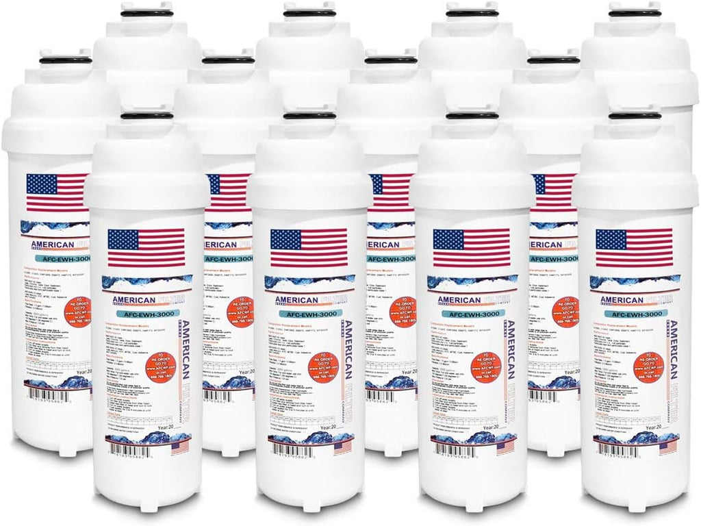 American Filter Company®, Water Filter, Model # AFC-EWH-3000, Compatible with Elkay(R)51300C Water Fountain Station Fillers 12-Filters