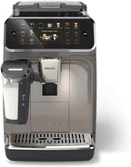 Philips 5500 LatteGo Automatic Espresso Machine - 20 Coffee Varieties, Intuitive Touch Display, SilentBrew, 100% Ceramic Grinder, AquaClean Filter, Grey Chromed (EP5544/90) (Renewed)