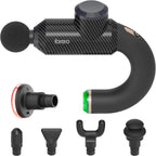 ibreo Surge Pro Deep Tissue Massage Gun with Heat, Percussion Muscle Massager for Pain Relief with 12mm Amplitude, 4 Speeds and 6 Massage Heads, Handheld Back and Neck Massager for Athletes Men Women