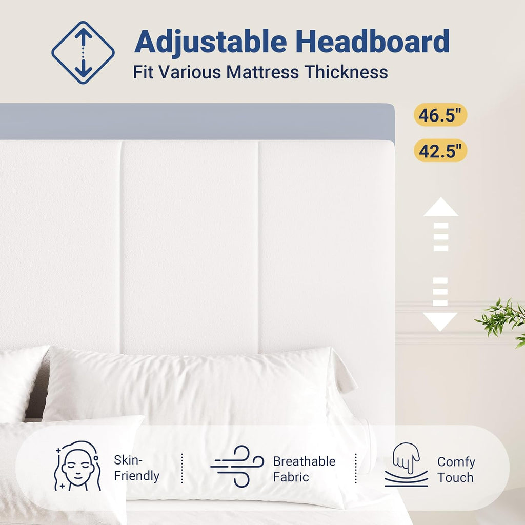 Allewie Queen Size Velvet Lift Up Storage Bed Frame, Vertical Channel Tufted Headboard, Hydrualic Underneath Storage, Upholstered Platform Bed, Wooden Slats Support, No Box Spring Needed, White