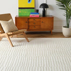 Revival Rugs Soloba 7'10"x10' Washable Area Rug for Living Room Bedroom - 100% Recycled Oeko-TEX Certified, Medium Pile, Beige, Cream