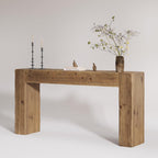 Solid Wood Console Table, 63-Inch Farmhouse Sofa Table Behind Couch for Entryway, Living Room, Foyer, Easy Assembly (Rustic Brown)