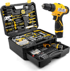 DOWELL 223-Piece Power Drill Tool Set, 12V Cordless Drill Driver Kit with Drawer Toolbox, Socket & Bit Set, Hex Keys, Wrench for Home Renovation, DIY Projects & Garage Use