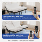 Tami Tami T600 Adjustable Bed Frame Split King Size with Remote & Massage - Syncable Electric Beds Bases, Zero Gravity, Dual Side USB, Nightlight, Quiet Motor, 5 Min Easy Assembly