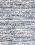 SAFAVIEH Hudson Shag Collection Area Rug - 9' x 12', Ivory & Navy, Modern Abstract Design, Non-Shedding & Easy Care, 2-inch Thick Ideal for High Traffic Areas in Living Room, Bedroom (SGH295A)