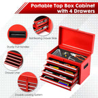 5-Drawer Rolling Tool Chest – 2-in-1 Lockable Tool Box with Wheels, Sliding Drawers & Detachable Top – Garage & Workshop Storage Cabinet, Red