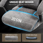 Massage Office Chair with Foot Rest,6 Points Vibration & Heat Executive Office Chairs for Heavy People,500LBS Big and Tall Office Chair,Ergonomic Reclining Desk Chair,Dual-Use Pillow,Grey