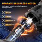 VERVEWAVE Cordless Buffer Polisher Kit for Dewalt 20V Battery (No Battery), 6-Inch Orbital Car Polisher Variable Speed 1800—5500 RPM, 17PCS Polishing Accessories, for Car Polishing/Waxing (Tool Only)