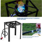 OuterMust 58,000 BTU Outdoor Fish Fryer with Baskets and Lid, 18 Qt. Propane Deep Fryer and 2 Inner Baskets, Ideal for Frying Fish, Chicken Wings, French Fries
