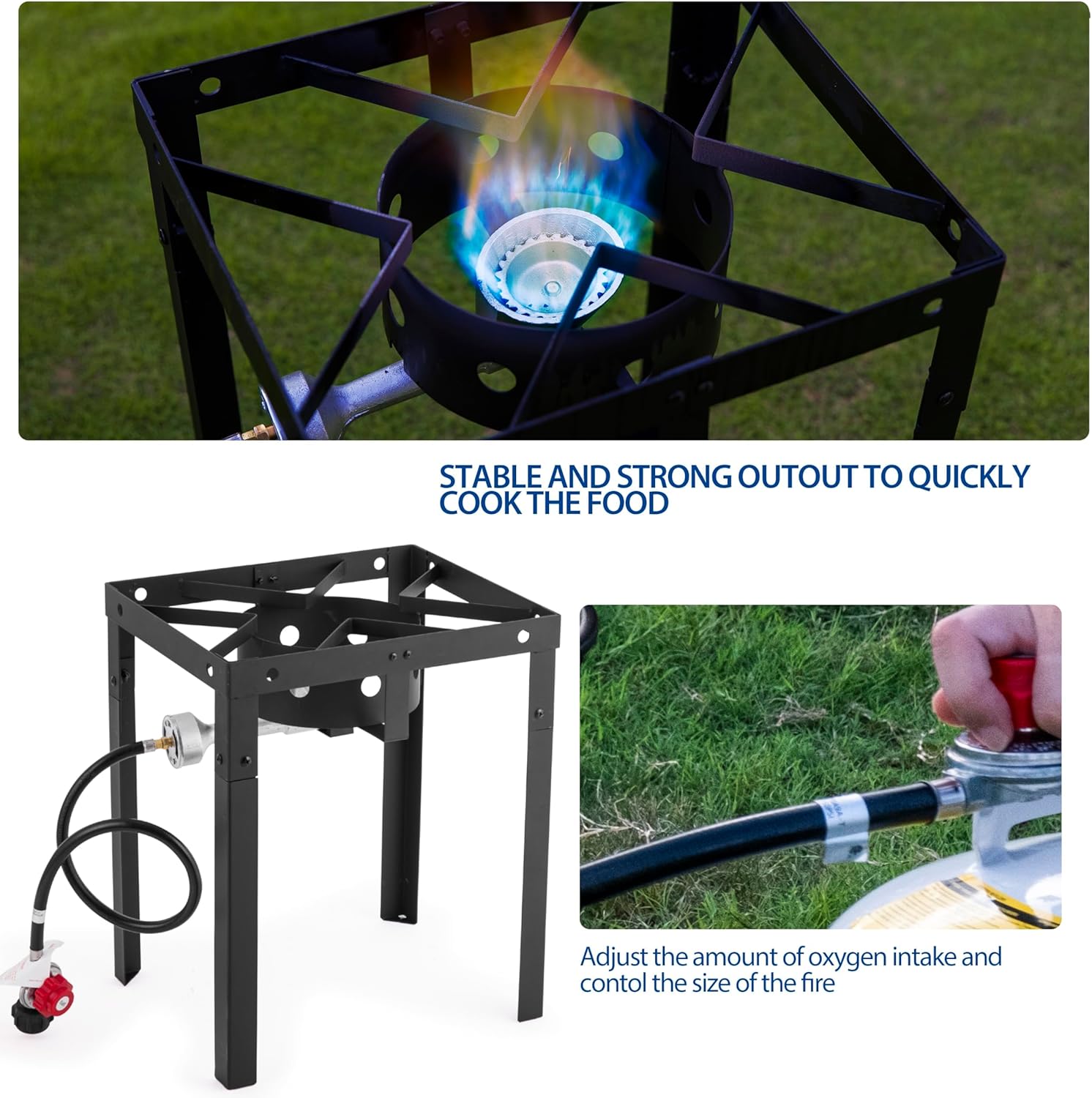 OuterMust 58,000 BTU Outdoor Fish Fryer with Baskets and Lid, 18 Qt. Propane Deep Fryer and 2 Inner Baskets, Ideal for Frying Fish, Chicken Wings, French Fries