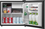 Midea WHS-65LB1 Mini Fridge, 1.6 Cu.ft Energy Star Certified Mini Refrigerator, Adjustable Thermostat, Reversible Door, Low Noise for Dorm, Office, Bedroom, Black