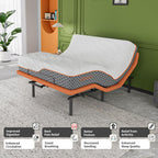 Queen Adjustable Bed Frame + 12” Hybrid Matt, Bed Base with Massage, Pillow-tilt, Smart APP Control, Ergonomic Incline, Zero Gravity, Dual USB Port, Under Bed Light, Wireless Remote, 5000 Series