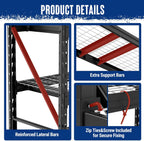WORKPRO 77" Extra-Width Garage Shelving Units, 6400LBS Heavy Duty Utility Shelves, 4 Tier Industrial Adjustable Metal Storage Rack for Warehouse Shop Basement Organizers, 77”W x 24”D x 72”H