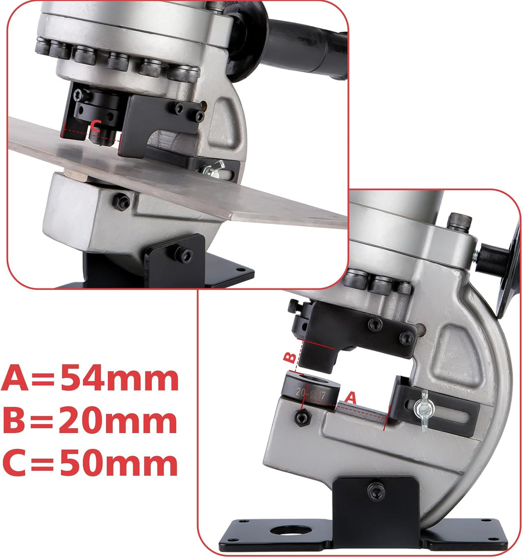1300W Electric Hydraulic Hole Puncher Φ1/4"-4/5" hydraulic Punching Machine Punching Tool with 5 Dies for Iron Copper Aluminum Plate Angle Steel (PM20)