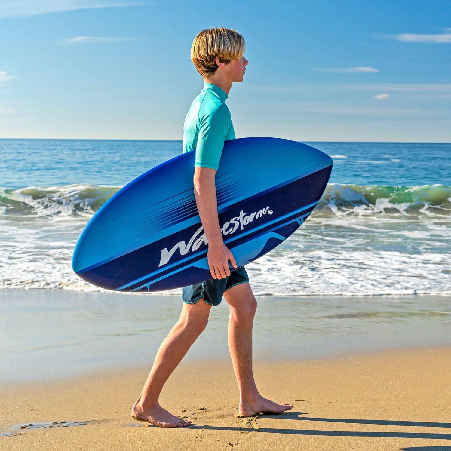 Wavestorm Foam Skimboard 48" | Skimboard for Beginners and All Skimming, Surfing and Bodyboard Levels, Blue Skimboar