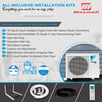 Daikin 18,000 BTU 18 SEER2 Entra R32 Series Ductless Mini Split Heat Pump System w/Maxwell All-Inclusive 15' Installation Kit and Wall Mounting Bracket (230V)