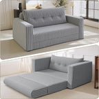 HABUTWAY Folding Sofa Bed, 2 in 1 Convertible Sleeper Chair with Pillow, Portable Fold Out Chair Bed with Armrest, Comfy Floor Couch, Lazy Sofa for Living Room Bedroom Dorm Home Office, Light Grey