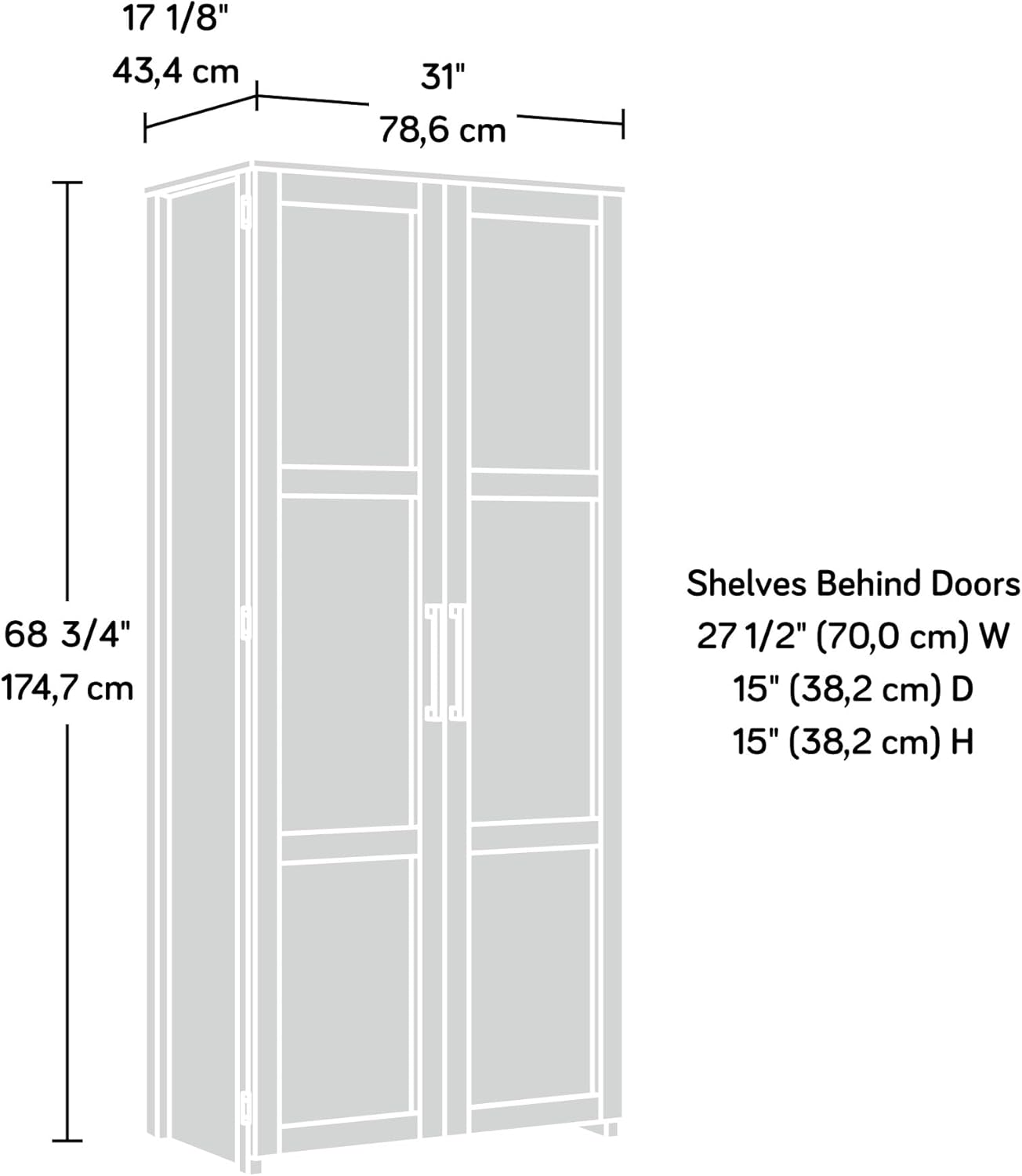 Sauder HomePlus Storage Cabinet/ Pantry cabinets, White finish