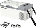 Setpower 12V Refrigerator Electric Coolers for Vehicles AC/DC, 15L/15.8QT Car Fridge Portable Freezer, Plug In Cooler, 12/24V DC & 110/240V AC for Truck RV SUV Travel Camping, White