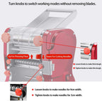 Pasta Maker Machine,Electric Noodle Maker&Dumpling Machine for Commercial&Home Use,Stainless Steel Dual-Cutter No Disassembled-3/9mm Width Noodle/Thickness Dough-Auto Noodle Sheeter