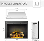 LegendFlame Carl 35" W Electric Fireplace Insert (EF264), Fireplace Heater 750/1500W, Fire Crackling Sound, Remote Control…