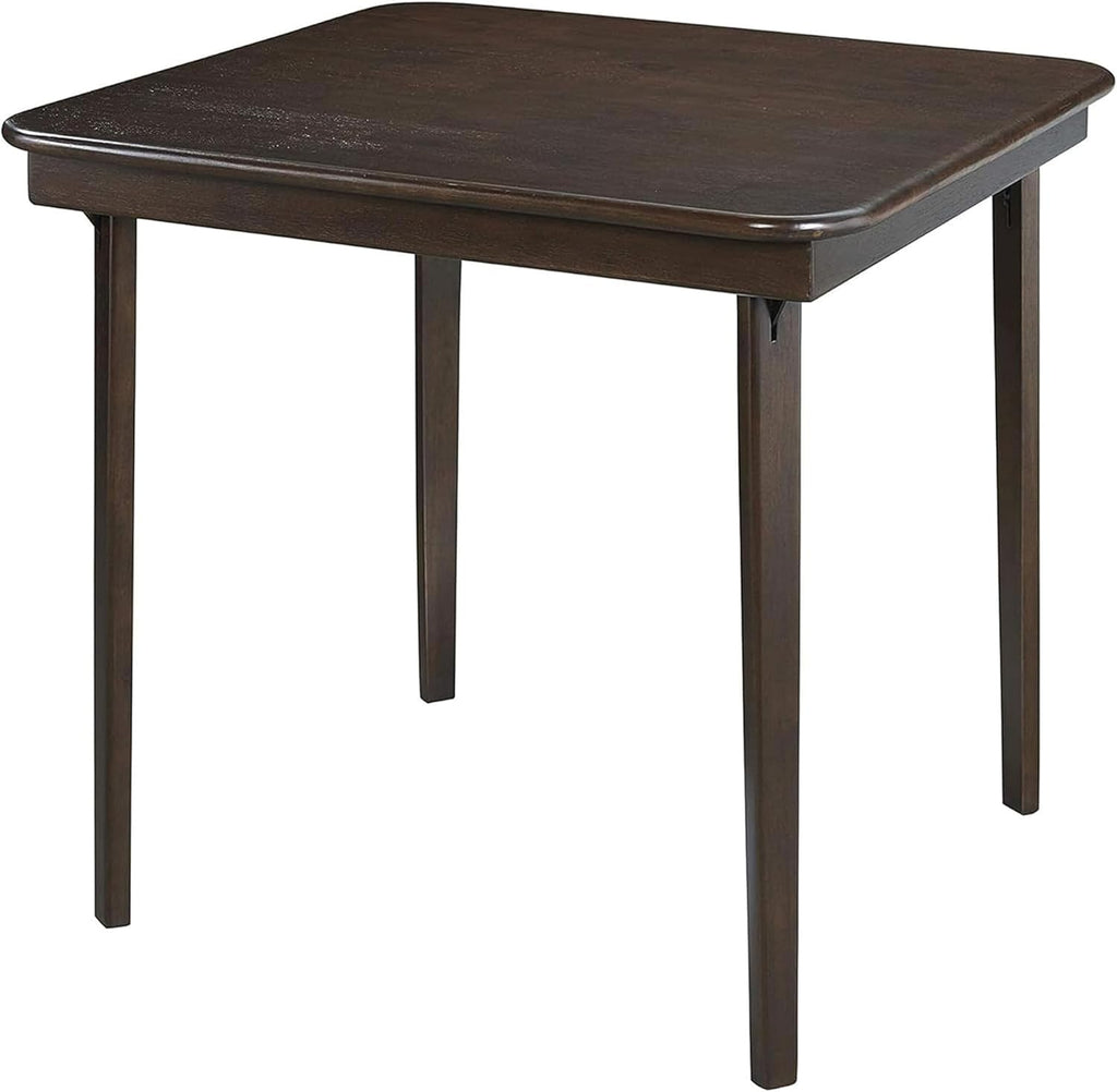 Stakmore Classic Straight Edge Square Folding Card Table 32x32 - No Assembly Wooden Foldable Card Table, Bridge, Board Game, Steel Mechanism, Folding Legs, Space-Saving, Espresso Frame