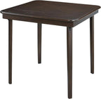 Stakmore Classic Straight Edge Square Folding Card Table 32x32 - No Assembly Wooden Foldable Card Table, Bridge, Board Game, Steel Mechanism, Folding Legs, Space-Saving, Espresso Frame
