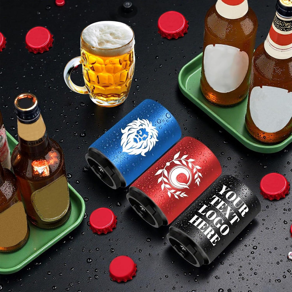 Custom Automatic Beer Bottle Opener, Personalized Magnetic Stainless Steel Push & Pull Bottle Openers, Openning Tool for Home Bar