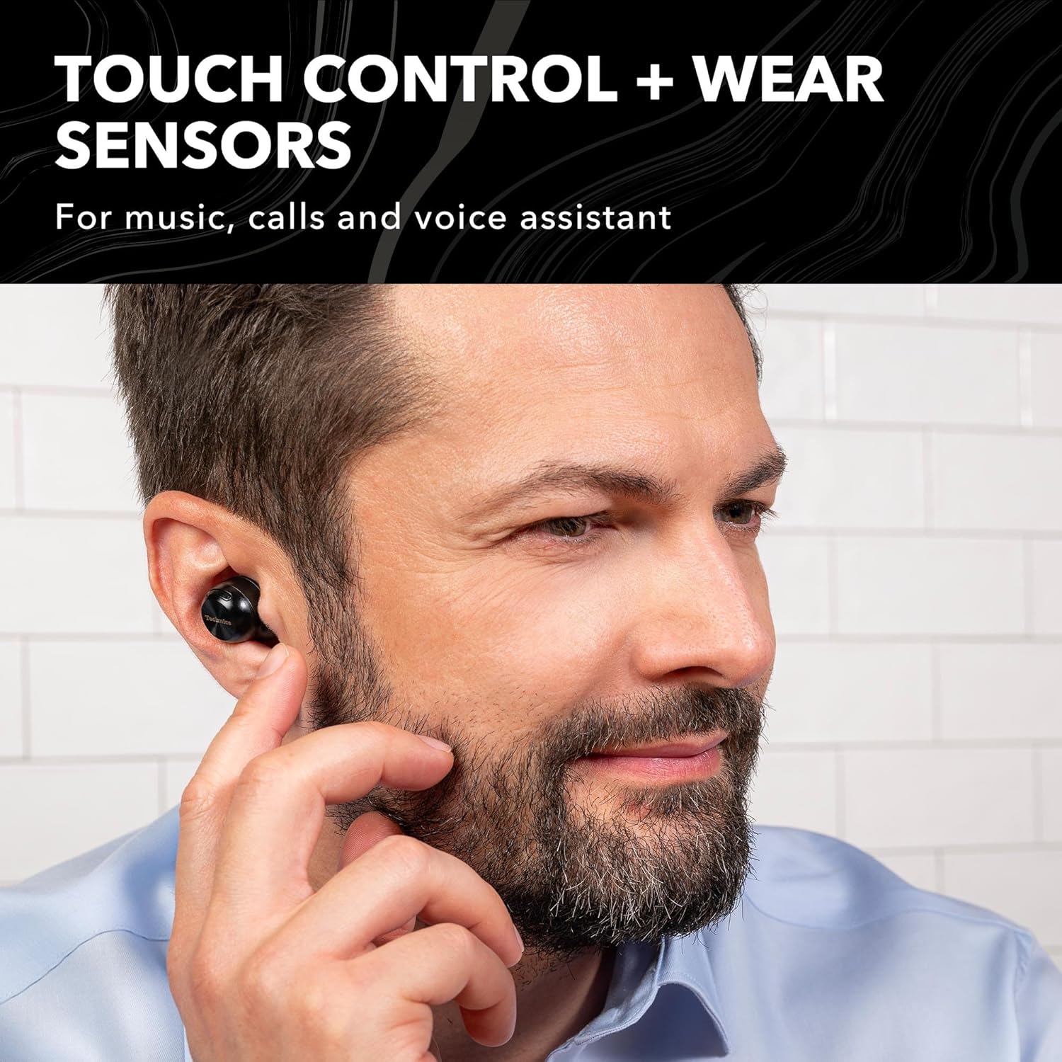 Technics Reference Class Hi-Fi Wireless Earbuds  Dolby Atmos  Head Tracking  Adaptive Noise Cancelling  3 Device Multipoint  10-hr Battery  Wireless Charging  in Ear Headphones - EAH-AZ100-K (Black)