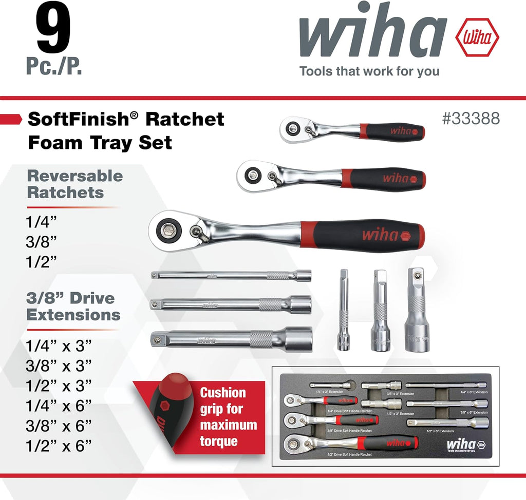 9pc SoftFinish Ratchet wrench set