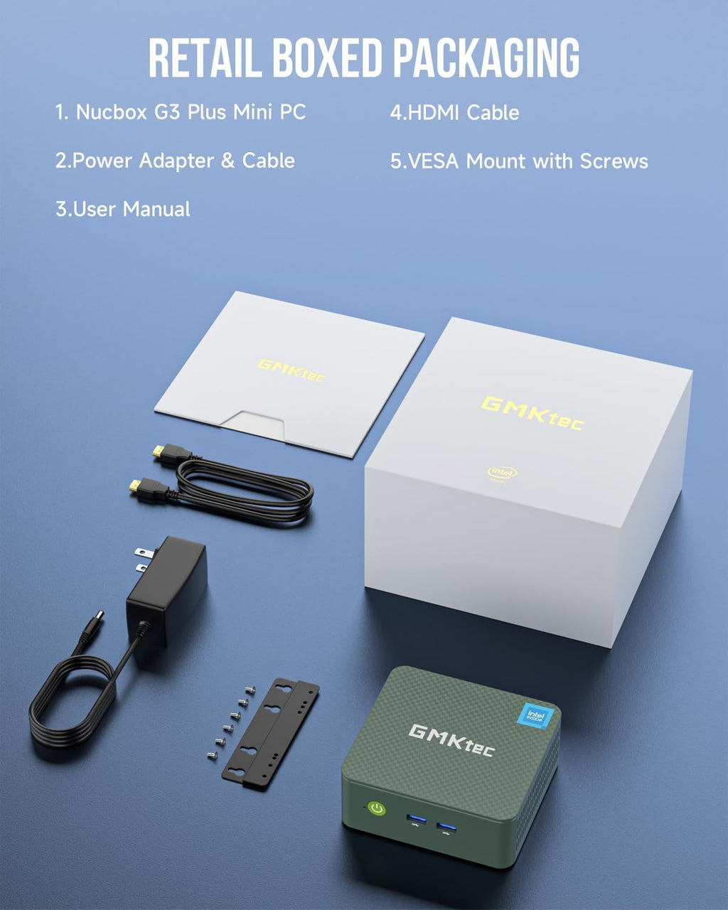 GMKtec Mini PC  Intel Twin Lake N150 (Upgraded N100)  16GB DDR4 RAM 512GB PCIe M.2 SSD  Desktop Computer 4K Dual HDMI/USB3.2/WiFi 6/BT5.2/2.5GbE RJ45 for Office  Business