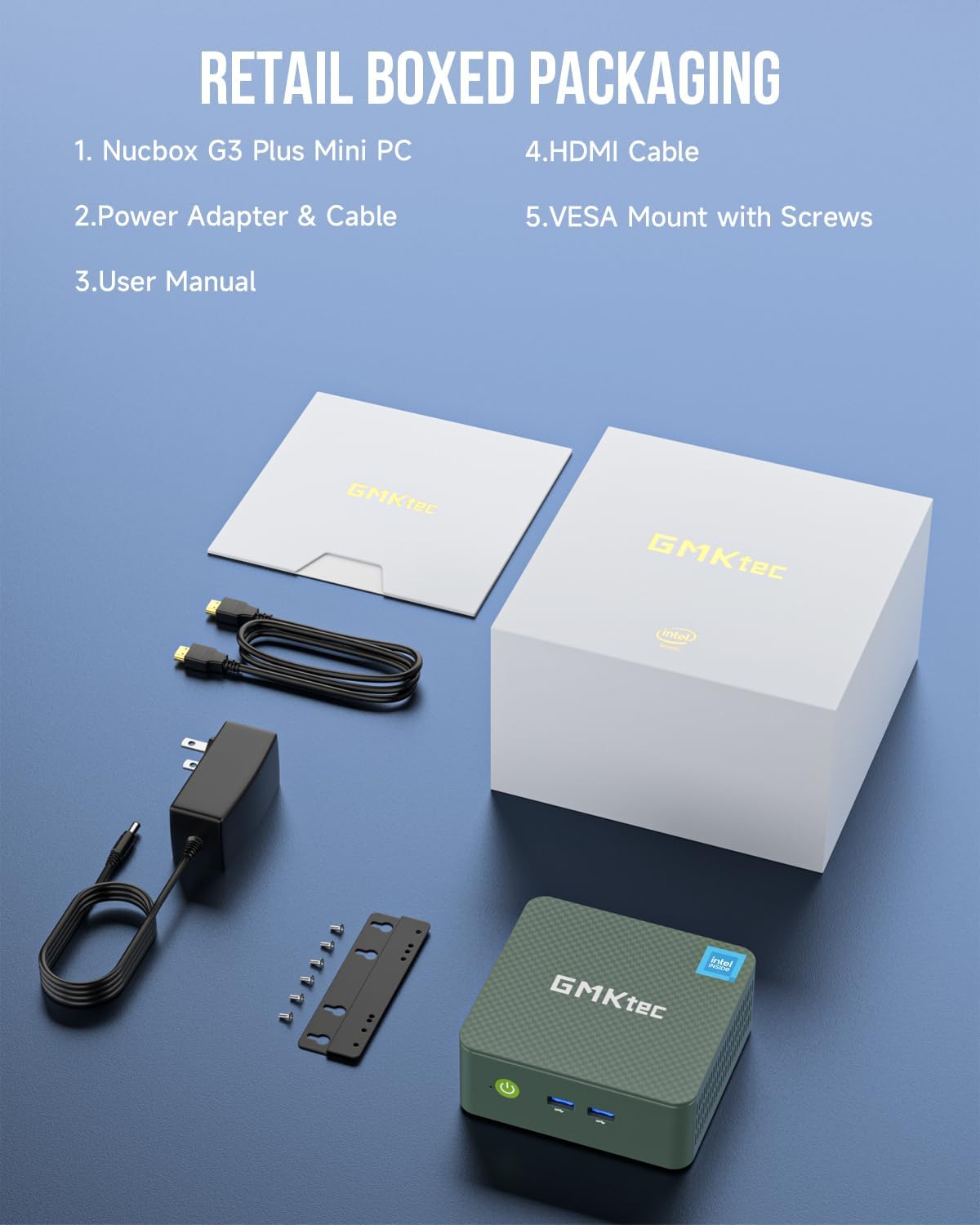 GMKtec Mini PC  Intel Twin Lake N150 (Upgraded N100)  16GB DDR4 RAM 512GB PCIe M.2 SSD  Desktop Computer 4K Dual HDMI/USB3.2/WiFi 6/BT5.2/2.5GbE RJ45 for Office  Business