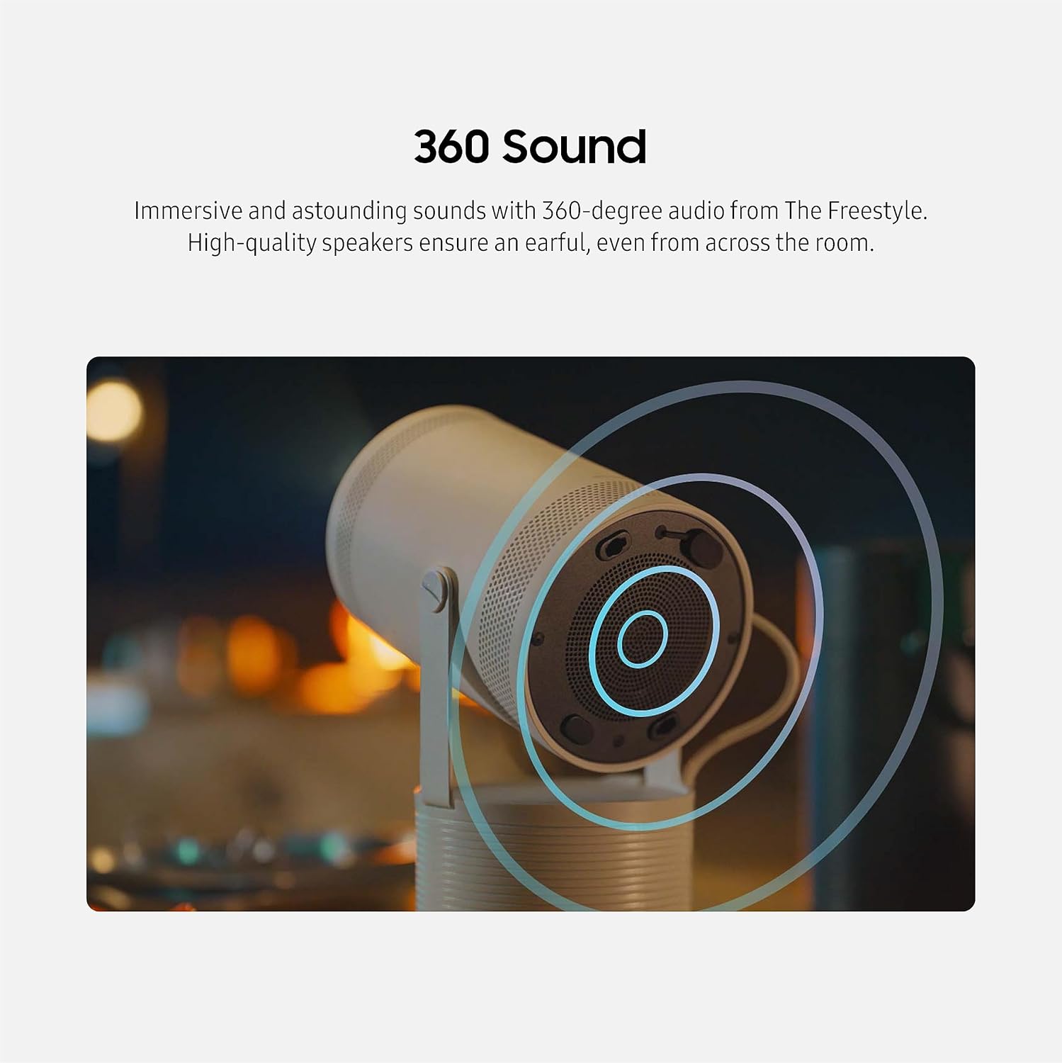 SAMSUNG 30” - 100” The Freestyle with Gaming Hub Smart Portable Projector  FHD  HDR  Big Screen Home Theater Experience  360 Sound  SP-LFF3CLAXZA  2023 Model (Renewed)